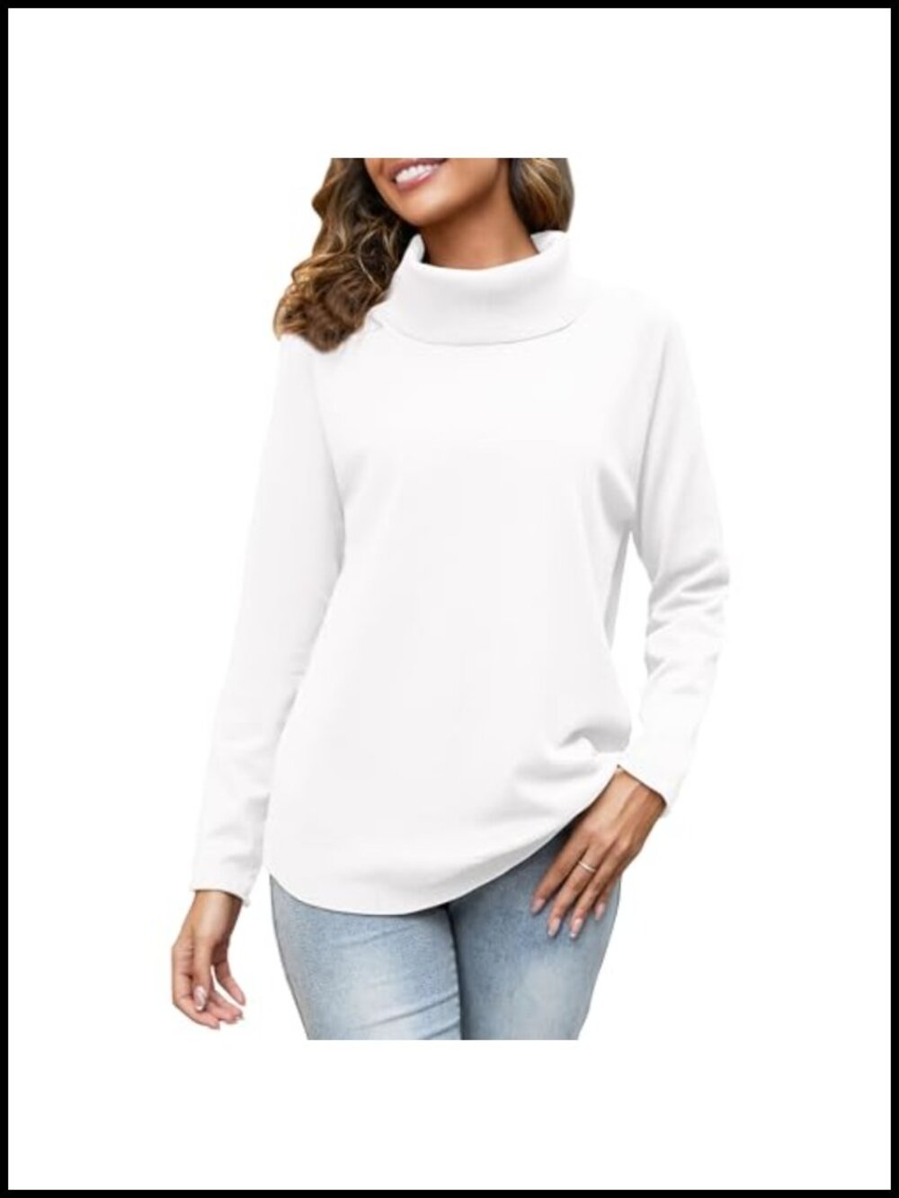 Turtleneck Knit Pullover Long Sleeve Sweater, 70% Viscose, Oversized Casual